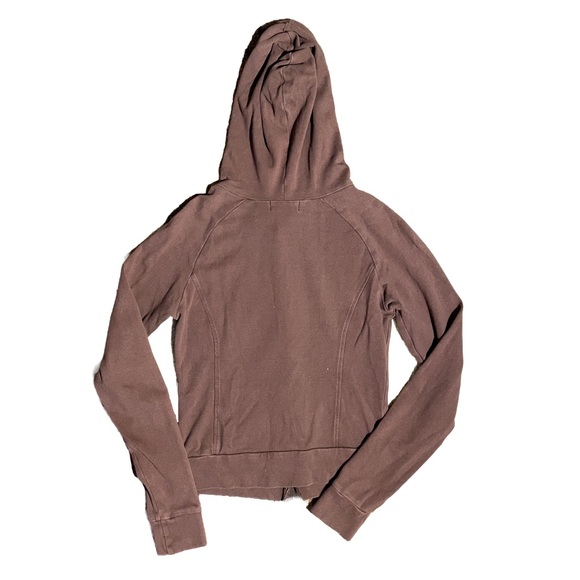 Wet Seal Vintage Y2K Brown Full Zip Cropped Sweatshirt - Picture 3 of 6